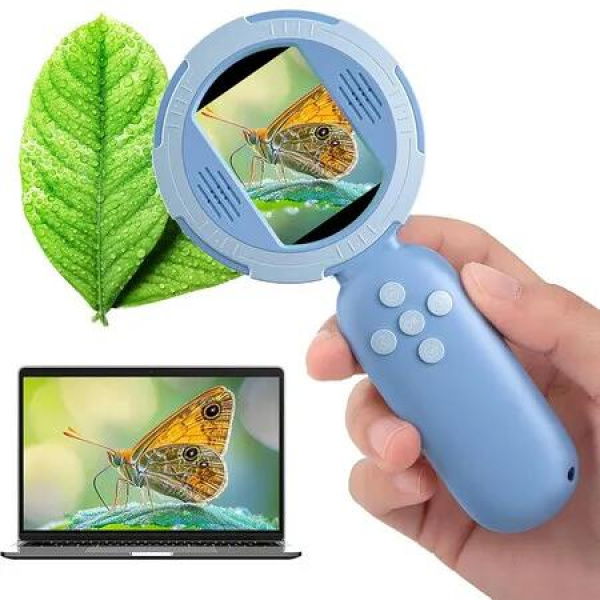 Kids Microscope with 200X Magnification, Handheld Portable Digital Microscope for Boys and Girls Ages 3 Up