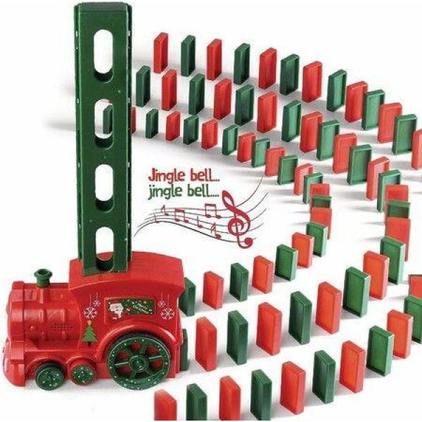 Kids Musical Christmas Domino Train Around The Tree Santas Domino Musical Christmas Train Set for Kids,Perfect Christmas Decor,Christmas Decorations