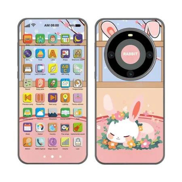 Kids Phone with 10,000+ Educational Content, Rechargeable Toddler Learning Phone with Music and Sounds for Boys and Girls Ages 3 to 5, Pink