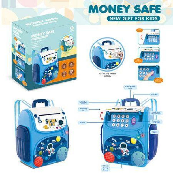 Kids Piggy Bank Toys ATM Money Bank Safe Coin Jar, Real Money Saving Box with Password Gifts for Ages 4+