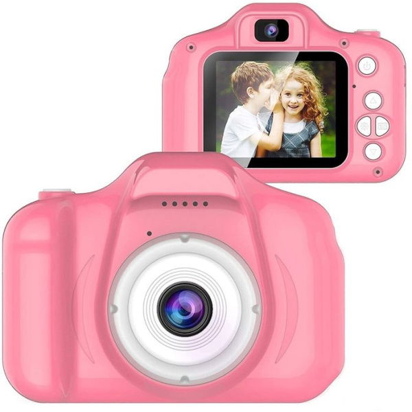 Kids Selfie Camera Christmas Birthday Gifts For Girls Age 3-8 HD Digital Video Cameras For Toddlers Portable Toy (Pink)