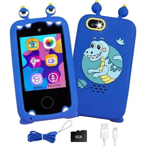 Kids Smart Phone Toys for 4-6 Years Old Boys, Touch Screen MP3 Player, Dual Camera Learning Toys Birthday Gifts