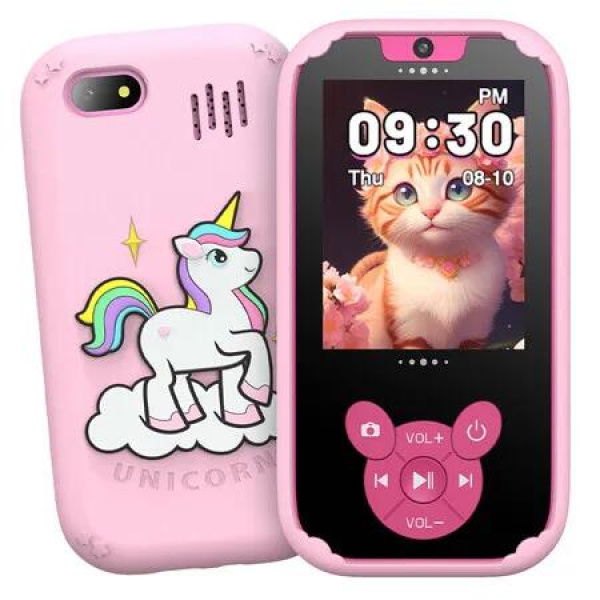 Kids Smart Phone Toys, Touch Screen MP3 Player,Learning Toys,Smart Kids Camera Christmas Birthday Gifts Toys for Girls Boys,Pink