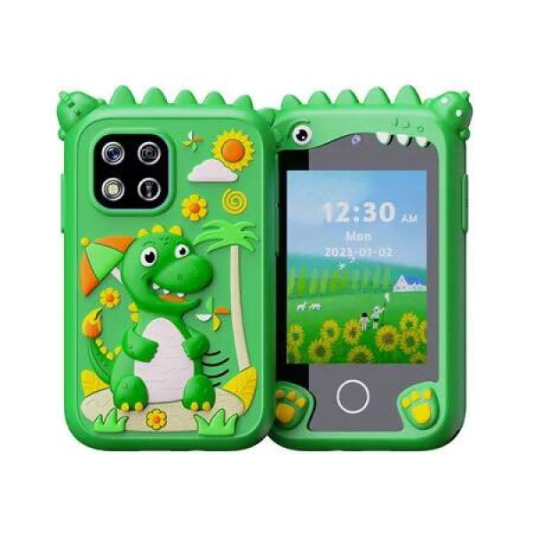 Kids Smart Phone Toys with 8GB Card,2.8 Inch Touchscreen Dual Camera,Music & Games Learning Toy for Christmas Birthday Gift(Green)