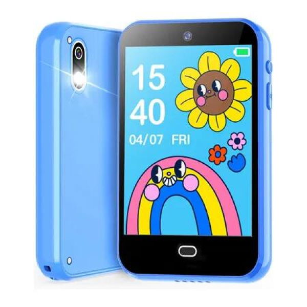 Kids Smart Pretend Phone for Girls Boys Age 3 to 8, with Dual Camera, 28 Games 2.8Inch HD Touch Screen Learning Toys, Blue