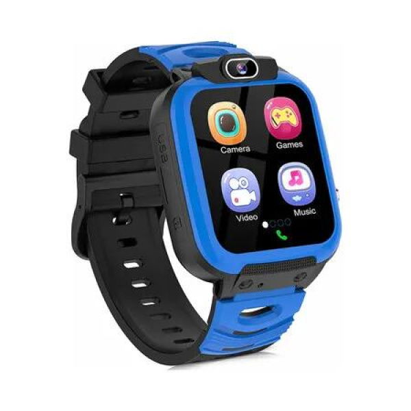 Kids Smart Watch Boys Girls Educational Cell Phone HD Touch Screen Games Smartwatch Children Learning Toys Birthday Gifts 3-14 Years Blue