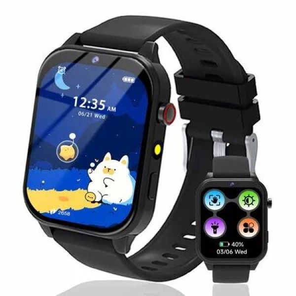 Kids Smart Watch Fitness Tracker Watch with 1.57 Inch DIY Face Sport Modes Alarm Clock Calories Counter Christmas Birthday Gifts Black Age3+