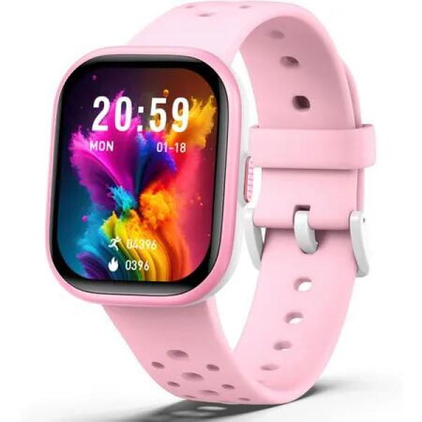 Kids Smart Watch Fitness Tracker,1.85In Screen with 12 Puzzle Games,Sleep Monitor,Pedometer,Waterproof Activity Tracker Pink