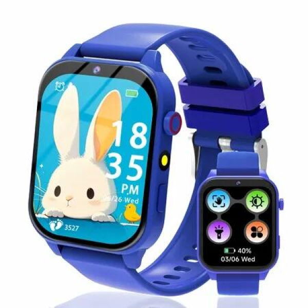 Kids Smart Watch for Girls Boys Gifts,Smart Watch Kids with 1.83 Inch DIY Face Steps Counter Sleep Monitoring Birthday Gifts Watch for Age3+ (Blue)