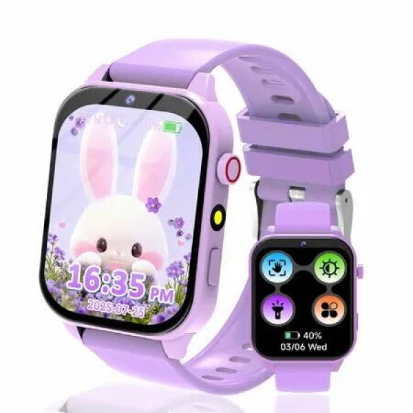Kids Smart Watch for Girls Boys Gifts,Smart Watch Kids with 1.83 Inch DIY Face Steps Counter Sleep Monitoring Birthday Gifts Watch for Age3+ (Purple)