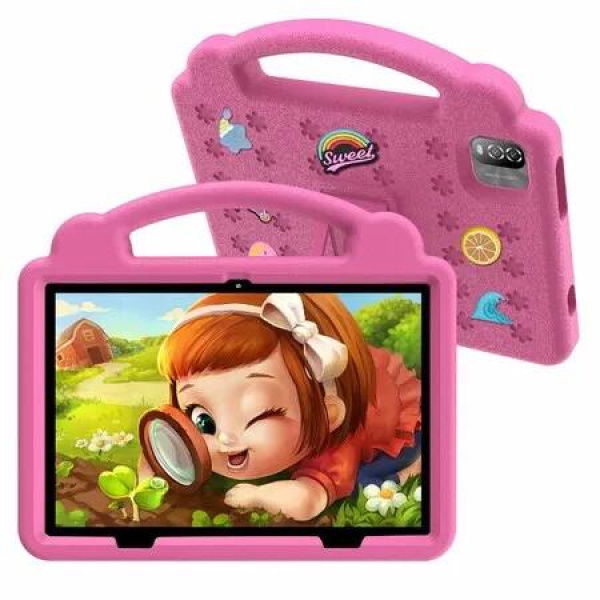 Kids Tablet 10 Inch, Android 12 Tablet 3GB RAM 64GB Storage with Time Limits, Age Filters, More with Parental Controls,Google Playstore (Pink)