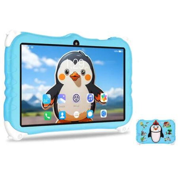 Kids Tablet 7 inch Octa-Core, Android 12 Tablets for Kids, 2GB RAM 32GB ROM Toddler Tablet, WIFI Bluetooth for Educational, Games, Blue