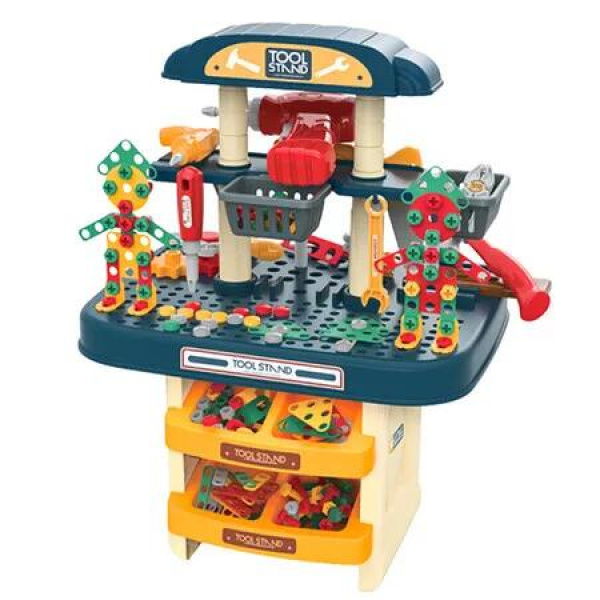 Kids Tool Bench Set with Electric Drill and Screw Toys 246Pcs Realistic Pretend Play Tool Set Learning Gift for Boys and Girls