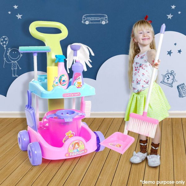 Kids Toy Cleaner Play Set - Fun Cleaning Trolley