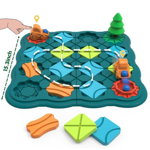 Kids Toys STEM Board Games Smart Logical Road Builder Brain Teasers Puzzles For Age 3+ Educational Montessori Birthday Gifts For Preschool Classroom Learning.