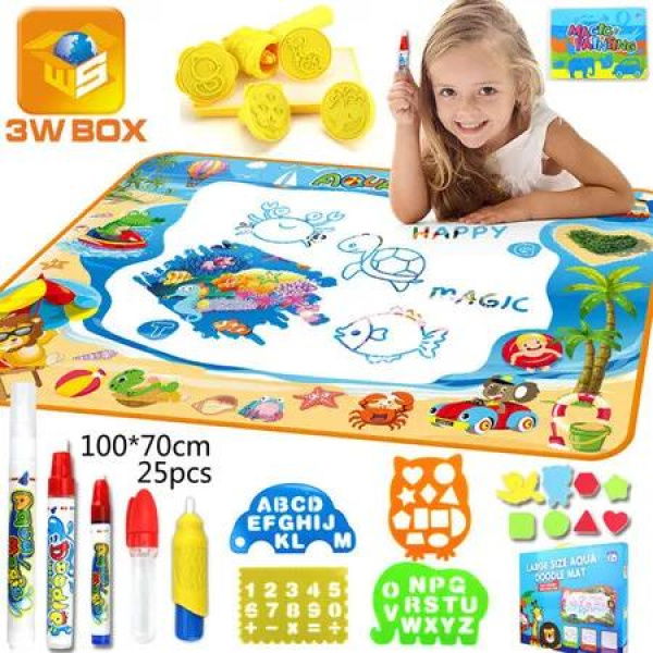 Kids Water Doodle Mat Magic Drawing Painting Writing Color Board Educational Toy Magic Pens Reusable Toddlers Gift