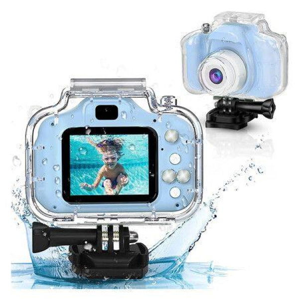 Kids Waterproof Camera Christmas Birthday Gifts For Girls Ages 3-12 Children (Blue)