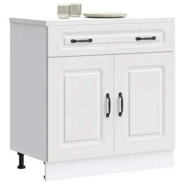 Kitchen Base Cabinet Kalmar White Engineered Wood