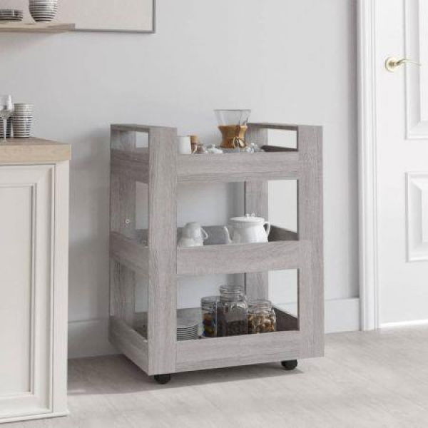 Kitchen Trolley Grey Sonoma 60x45x80 Cm Engineered Wood