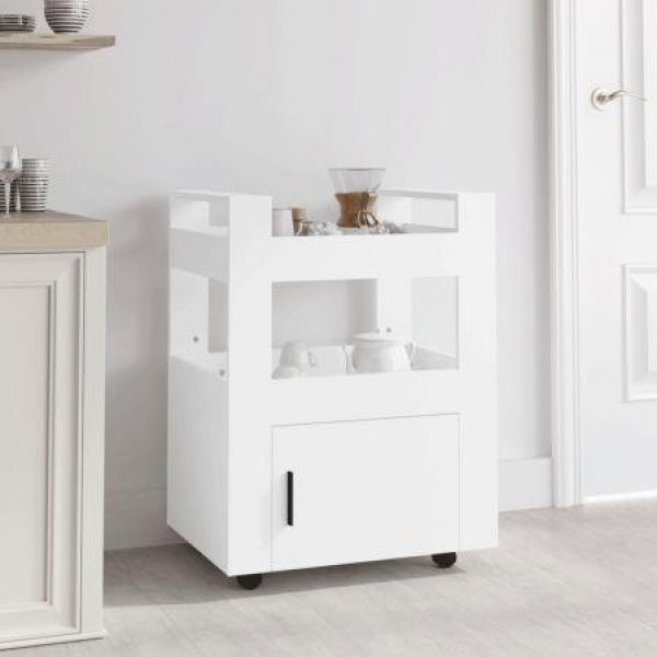 Kitchen Trolley White 60x45x80 Cm Engineered Wood