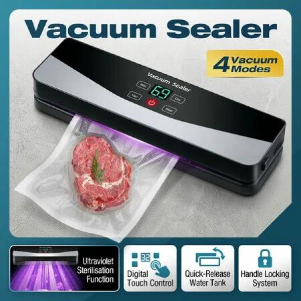 Kitchen Vacuum Sealer Fresh Meat Dry Wet Food Saver Storage Machine Packaging 55kPa Countertop Automatic Airtight Sous Vide Vac Jar Seal Bags Cutter