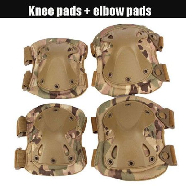 Knee Pads Army Wargame Battle Elbow Pads Protective Equipment Kneepads Outdoor Sports Accessories Color Camouflage Khaki