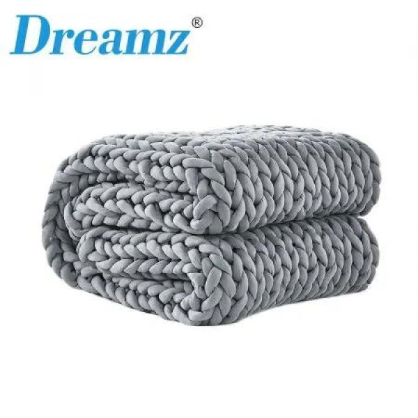 Knitted Weighted Blanket Chunky Grey Kids