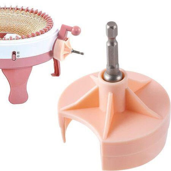 Knitting Machines Adapter, Circular Knotting Loom Crank Handle Adapter for Sentro 22 40 48 and Jamit for Quick Knit (Pink)