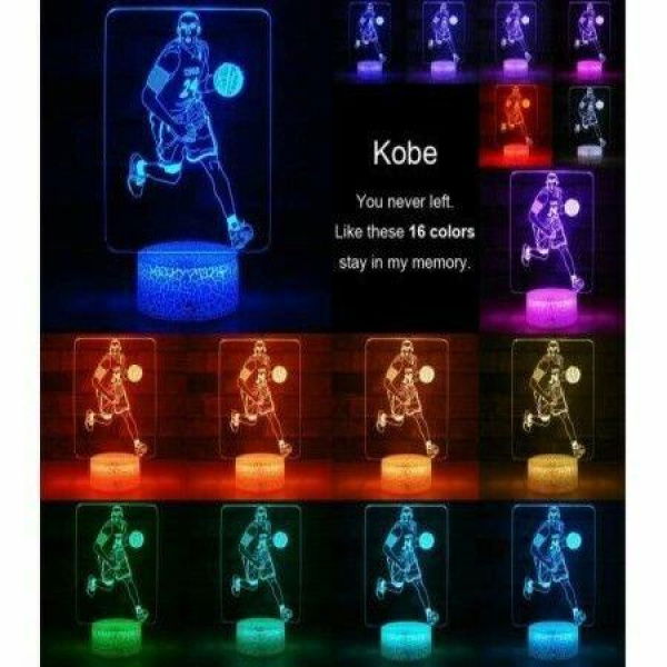 Kobe Bryant Night Light Basketball Gift Side Table Lamp LED Decor Light For Adult Or Kids As Birthday Gift Or Holidays Present