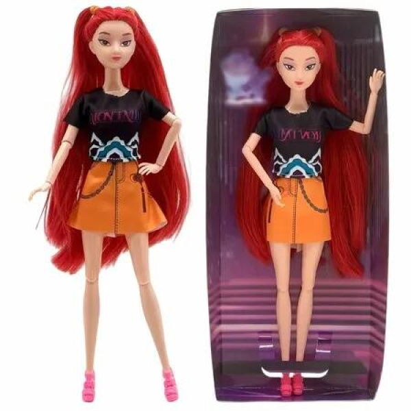 Kpop Demon Doll Set with Trendy Outfits,32cm Doll New Christmas Decorations Gifts (Red)