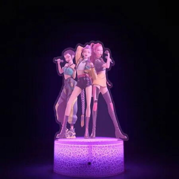 Kpop Demon Hunter Arcylic Nightlight, 7 Colour Change Night Light for Fans, Style B