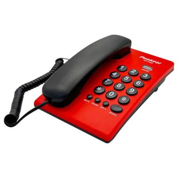 KX-T504 Desk Telephones Landline, Multi Functional Battery Corded Telephone with Pause/Mute/Hold/Redial for Office Hotel Living Room (Red)