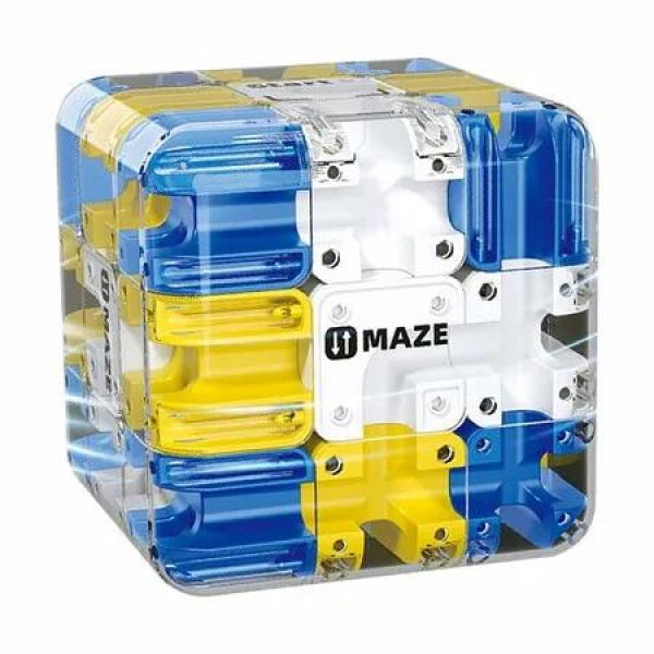 Labyrinth 3D Maze Cube,Logical Challenge Maze Puzzle Cube Toy For Stress Relief Logic Development,Spatial Awareness Brain Training Puzzle Color Blue