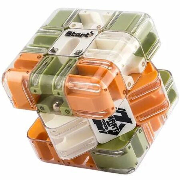 Labyrinth 3D Maze Cube,Logical Challenge Maze Puzzle Cube Toy For Stress Relief Logic Development,Spatial Awareness Brain Training Puzzle Color Orange