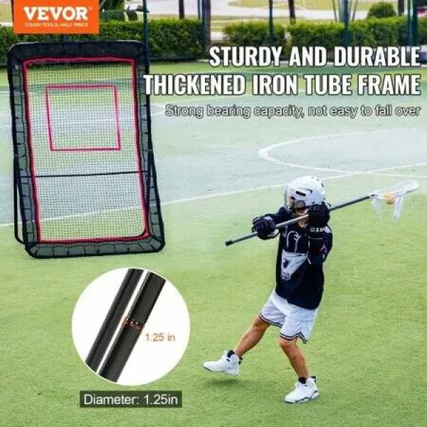 Lacrosse Rebounder for Backyard 5x7 Ft Volleyball Bounce Back Net Pitchback Throwback Baseball Softball Return Training Screen Adjustable Angle Shooting