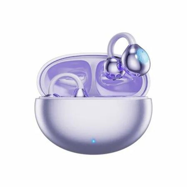 Language Translation Earbuds, 3-in-1 Free-Clip Translator Earbuds, 144-language Real-time Two-Way Translation Device, for Travel & Business, Purple