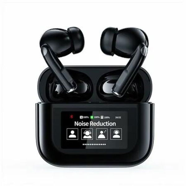 Language Translator Earbuds Real Time Translation Earphones with 144 Languages Supported,ANC Noise Cancelling,Bluetooth 5.4,Touch Screen Housing (Black)