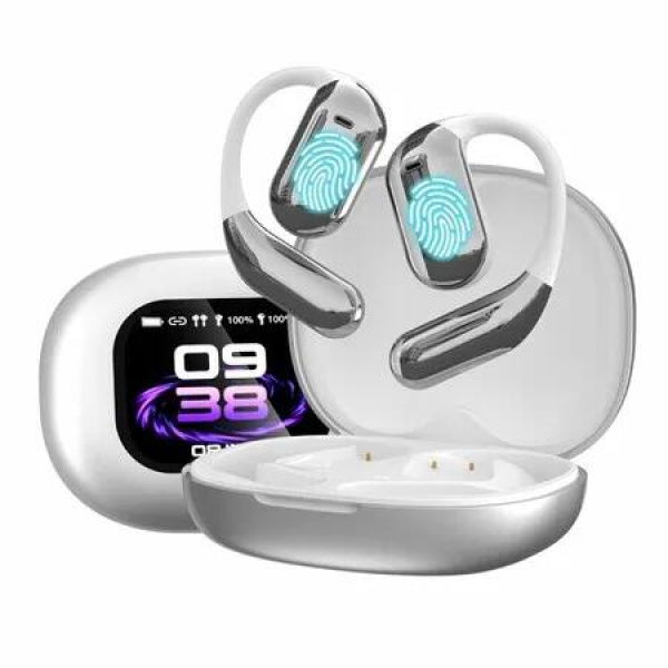 Language Translator Earbuds,3-in-1 Translation Earbuds with 144 Languages Online,Bluetooth 5.4 Intelligent Touch Screen Ear Buds Real Time (White)