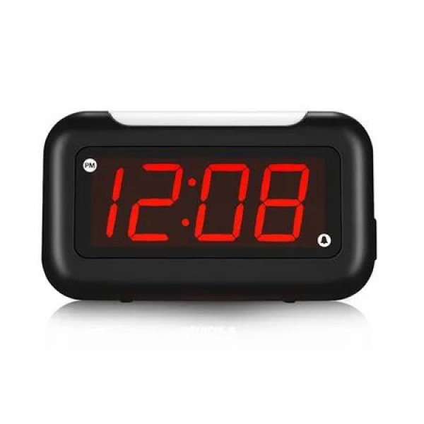 Large Digital Alarm Clock, Big Numbers for Seniors and Visually Impaired, Red Digits, USB Charging Port, Adjustable Volume, Dimmable, Snooze, Alarm Clock for Bedrooms, Kids, Heavy Sleepers