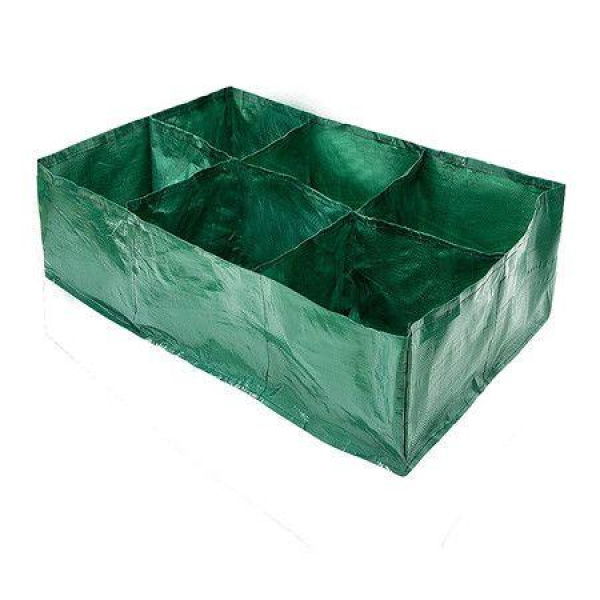 Large Fabric Planting Bags PE Grow Bags With 6 Compartments Breathable Planters With Drainage Holes For Tomatoes Chilis Herbs And Flowers