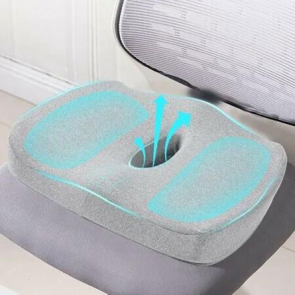 Large Memory Seat Cushion for Office Chair Pressure Relief Sciatica & Tailbone Relief Cushion Pillow for Back Support,Non-Slip Seat Cushions (Gray)