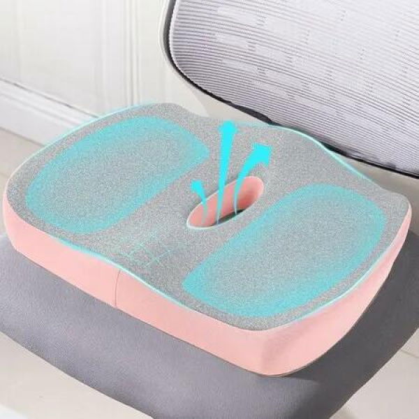 Large Memory Seat Cushion for Office Chair Pressure Relief Sciatica & Tailbone Relief Cushion Pillow for Back Support,Non-Slip Seat Cushions (Pink)