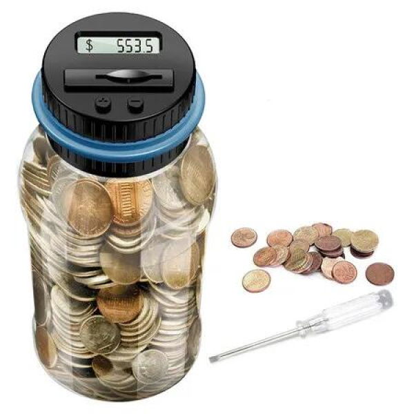Large Piggy Bank for Boys Girls Men Women, Digital Coin Counting Bank with LCD Counter, 1.8L Capacity, Designed for All Australian Dollar Coins