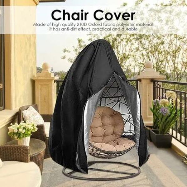 Large Waterproof Egg Chair Cover (230x200cm) for Outdoor Garden and Patio Hanging Swing Seats