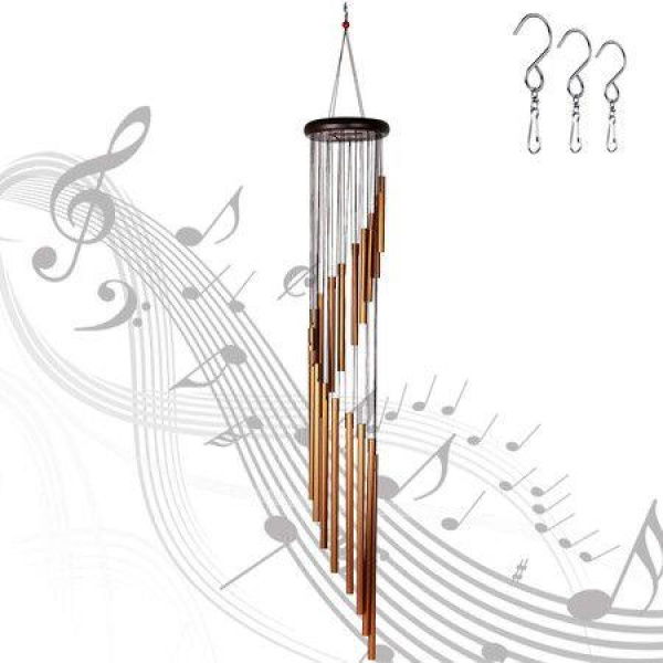 Large Wind Chimes Garden Chimes With 18 Aluminum Alloy Tubes (Golden)