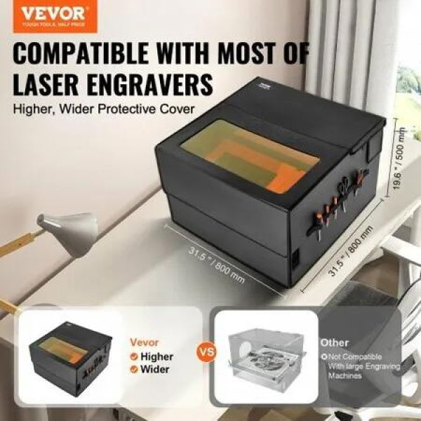 Laser Engraver Enclosure 800 x 800 x 500 mm Fireproof Protective Cover