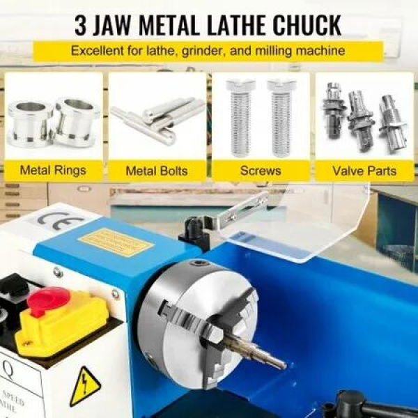 Lathe Chuck 5 InchMetal Lathe Chuck Self-Centering 3/4 JawLathe Chuck with Two Sets of Jaws for Grinding Machines Milling Machines (K11-125 3 Jaw)