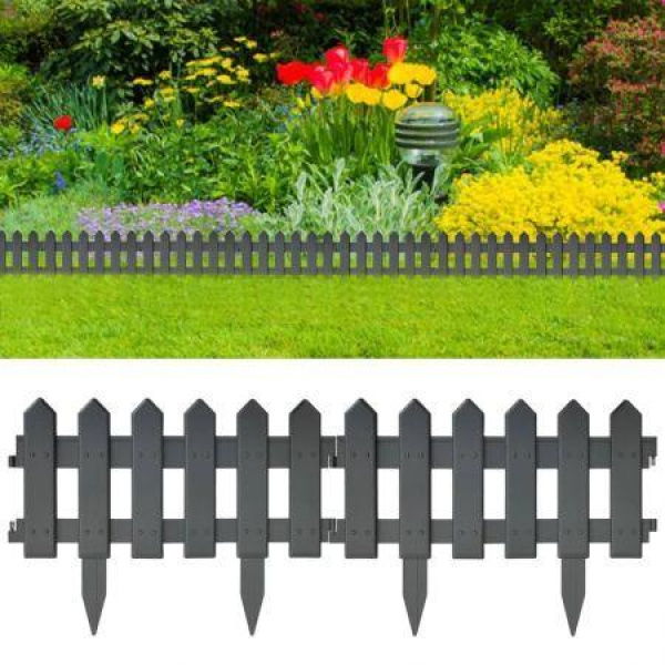 Lawn Edgings 25 Pcs Anthracite 10 M PP