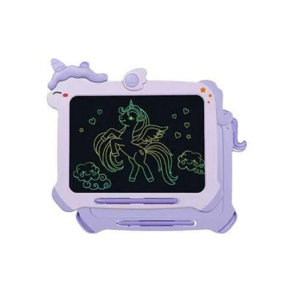 LCD Writing Tablet for Kids,Unicorn Colorful Screen Doodle Board,Erasable Electronic Drawing Pad,Educational Toy(Purple)