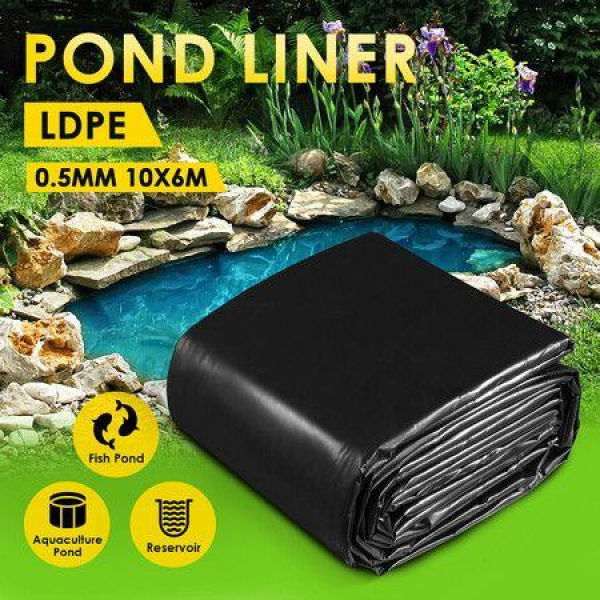 LDPE Pond Liner 10X6M Fish Waterfall Water Garden Pad Heavy Duty Flexible Reservoir Fountain Landscaping 0.5mm